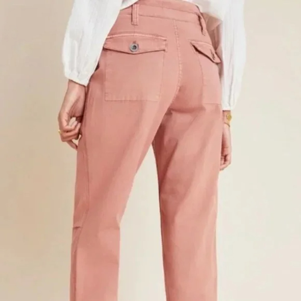 Anthropologie The Wanderer Dusty Pink Cargo Straight Leg Pants Size 30 - Picture 2 of 16